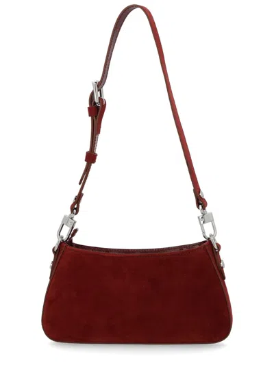 Vivienne Westwood Suede Shoulder Bag Adjustable Strap In Burgundy