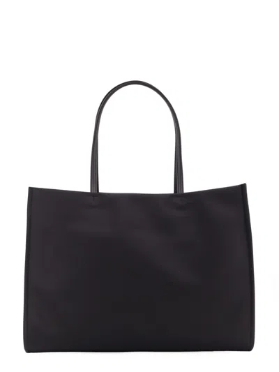 Tory Burch Black Tote With Circular Logo And Functional Design In Black
