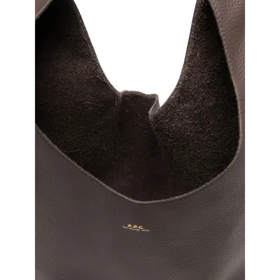 Apc A.p.c. Le Neige Shopper Bag - Leather - Brown In Purple