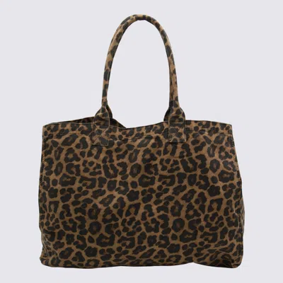 Anine Bing Leopard Cotton Totes In Animal Print