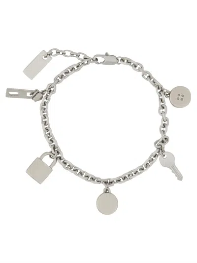 Marc Jacobs Button Charm Silver-plated Bracelet In Metallic
