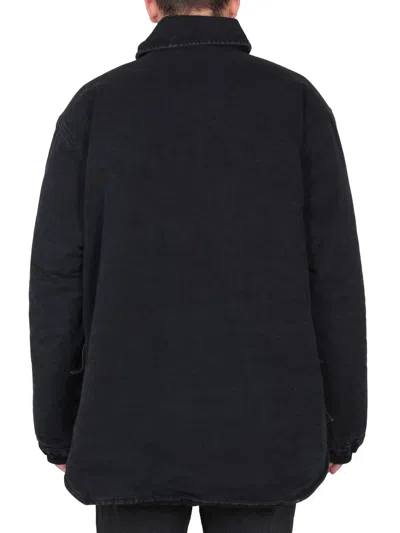 Heron Preston High Neck Canvas Utility Jacket In Black