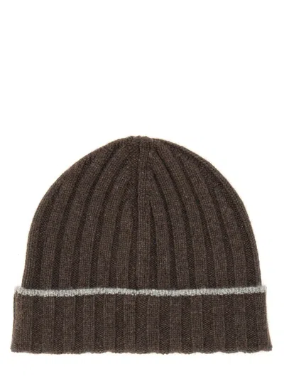 Brunello Cucinelli Cashmere Beanie Hat In Brown