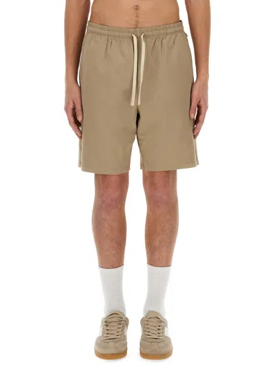 Hugo Boss Boss Cotton Bermuda Shorts In Brown