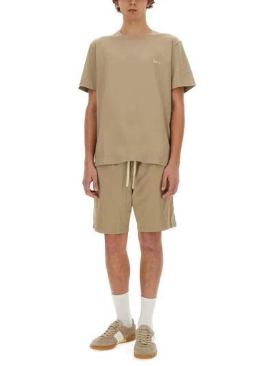 Hugo Boss Boss Cotton Bermuda Shorts In Brown