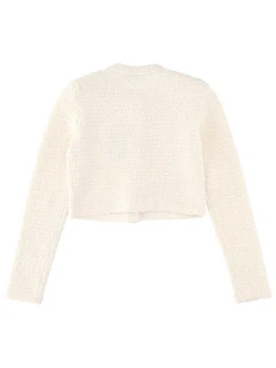 Self-portrait Cotton Cardigan In Neutral