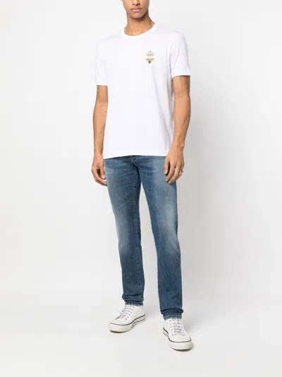 Dolce & Gabbana Embroidered Cotton T-shirt In White