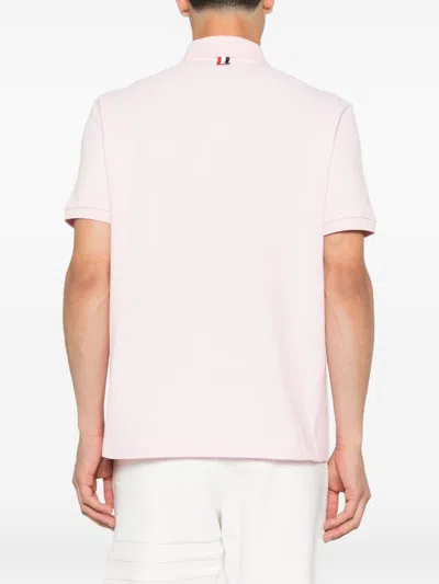 Thom Browne Cotton Polo Shirt In Pink
