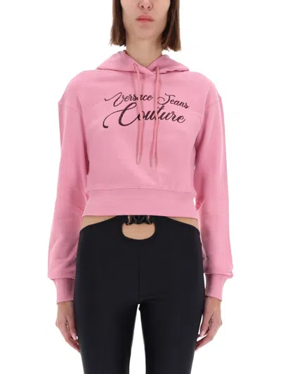 Versace Jeans Couture Cropped Sweatshirt With Logo