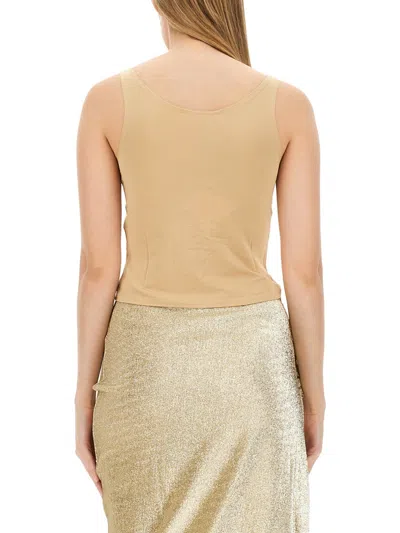 Rabanne Cut Out Tank Top In Brown