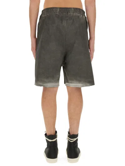 Rick Owens Denim Bermuda Shorts In Green