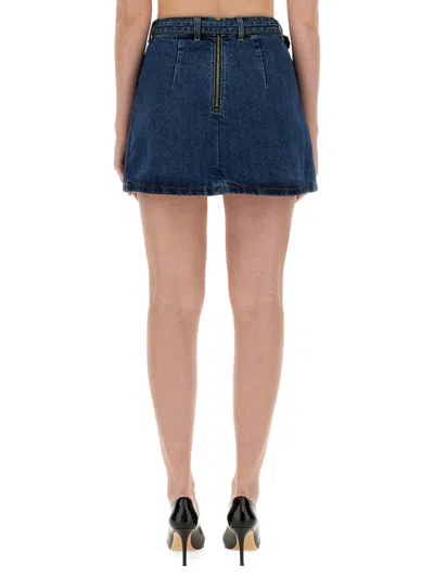 Self-portrait Denim Miniskirt In Blue