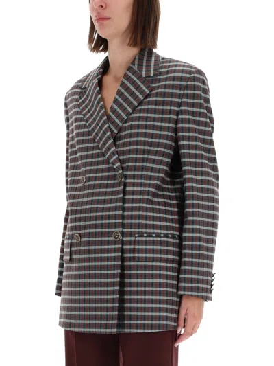 Etro Double-breasted Jacket In Gray