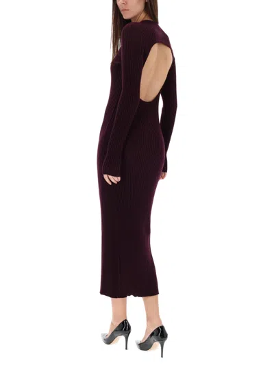 Helmut Lang Dress With Back Slit In Burgundy