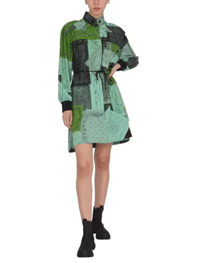 Kenzo Women Dress With Paisley Pattern In Green