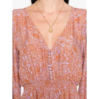 Natalie Martin April Buttoned Floral Shangri Dress In Pink