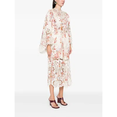 Zimmermann Awaken Embroidered Yoke Midi Dress In Multi