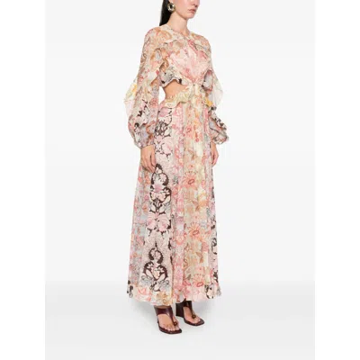 Zimmermann Daylight Billow Ruffled Cutout-detail Floral-print Maxi Dress In Multi