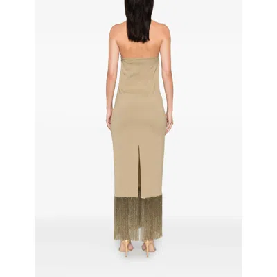 Taller Marmo Berlin Fringed Crepe Gown In Neutral