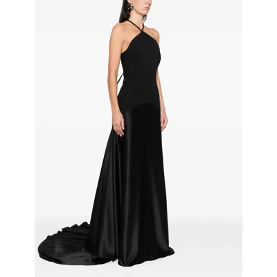 Solace London Draped Statment Halterneck Ophelia Maxi Dress In Multi