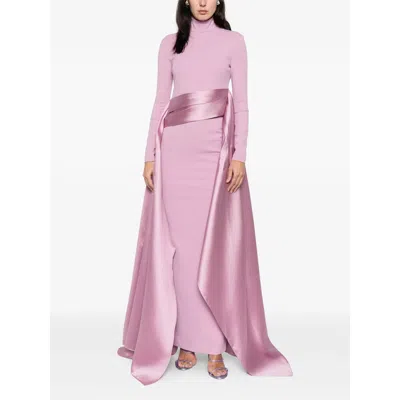 Solace London High-neck Sash Dress In Animal Print