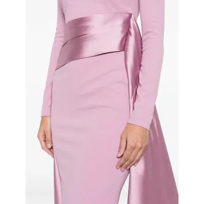 Solace London High-neck Sash Dress In Animal Print