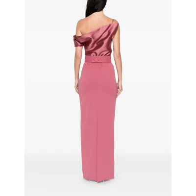 Solace London One-shoulder Dress In Pink