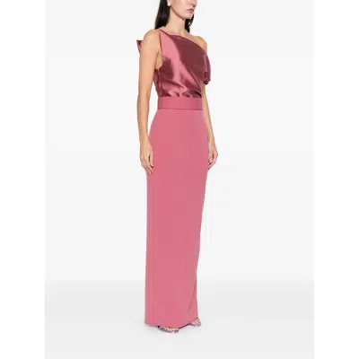 Solace London One-shoulder Dress In Pink