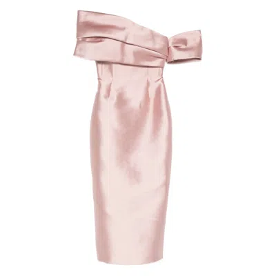 Solace London Off-shoulder Dress In Pink
