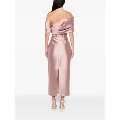 Solace London Off-shoulder Dress In Pink