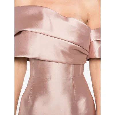 Solace London Off-shoulder Dress In Pink
