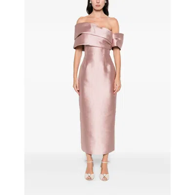 Solace London Off-shoulder Dress In Pink
