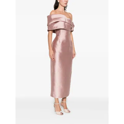 Solace London Off-shoulder Dress In Pink