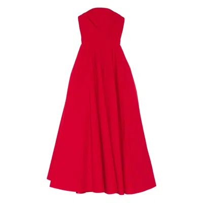 Solace London Strapless Maxi Dress In Red
