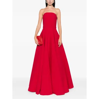Solace London Strapless Maxi Dress In Red
