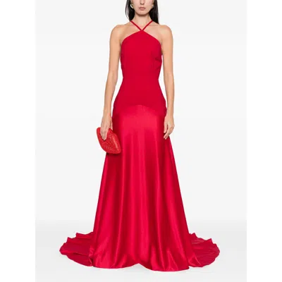 Solace London Halter Maxi Dress In Red