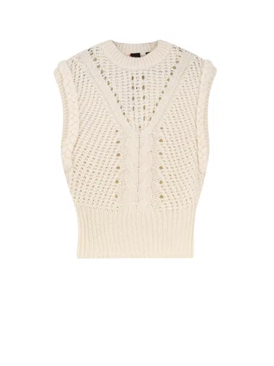 Hugo Boss Fastina Wool And Alpaca Blend Vest In Brown