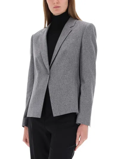Hugo Boss Flannel Blazer In Gray
