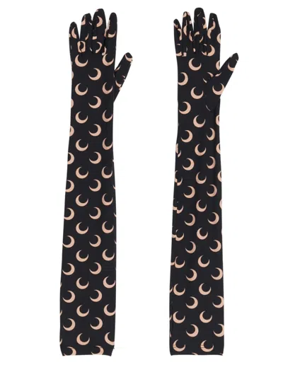 Marine Serre Guanti "moon" In Brown