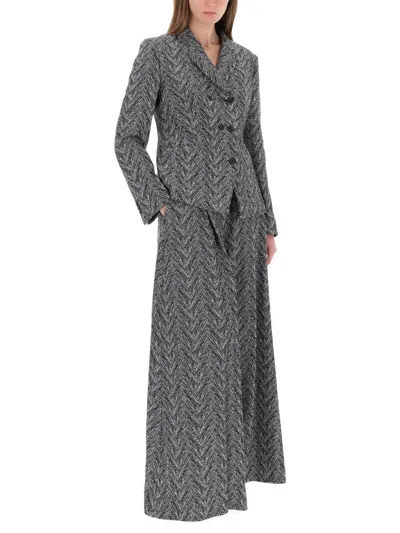 Hugo Boss Herringbone Tweed Pants In Gray