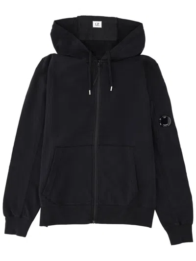 C.p. Company Hooded Sweater Featuring Kangaroo Pocket In Black
