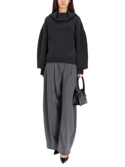 Jacquemus Wool Turtleneck Pallone In Gray