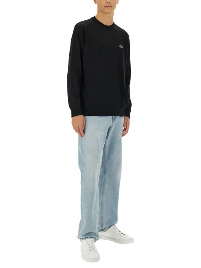 Lacoste Pullover In Cotone Nero In Black
