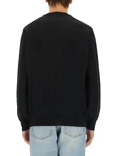 Lacoste Pullover In Cotone Nero In Black