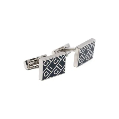 Ferragamo Square Pattern Cufflinks In Brown