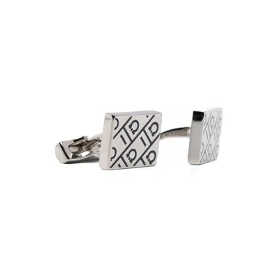 Ferragamo Patterned Square Cufflinks In Metallic