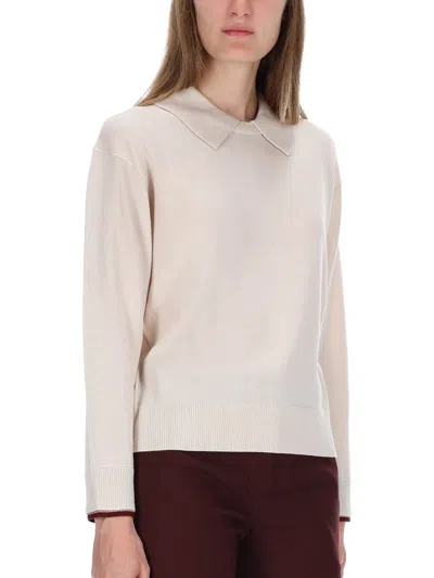 Paul Smith Knitted Collar Sweater In Pink