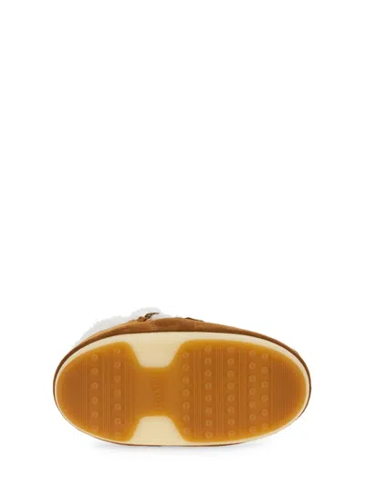 Moon Boot Brown Shearling Panel Ankle Boots In Multi