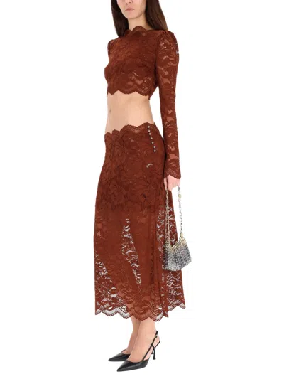 Rabanne Lace Top In Brown