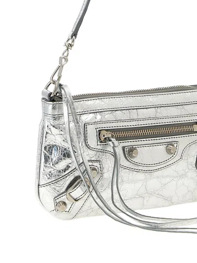 Balenciaga Urban Chic Clutch Bag Adjustable Strap In Silver